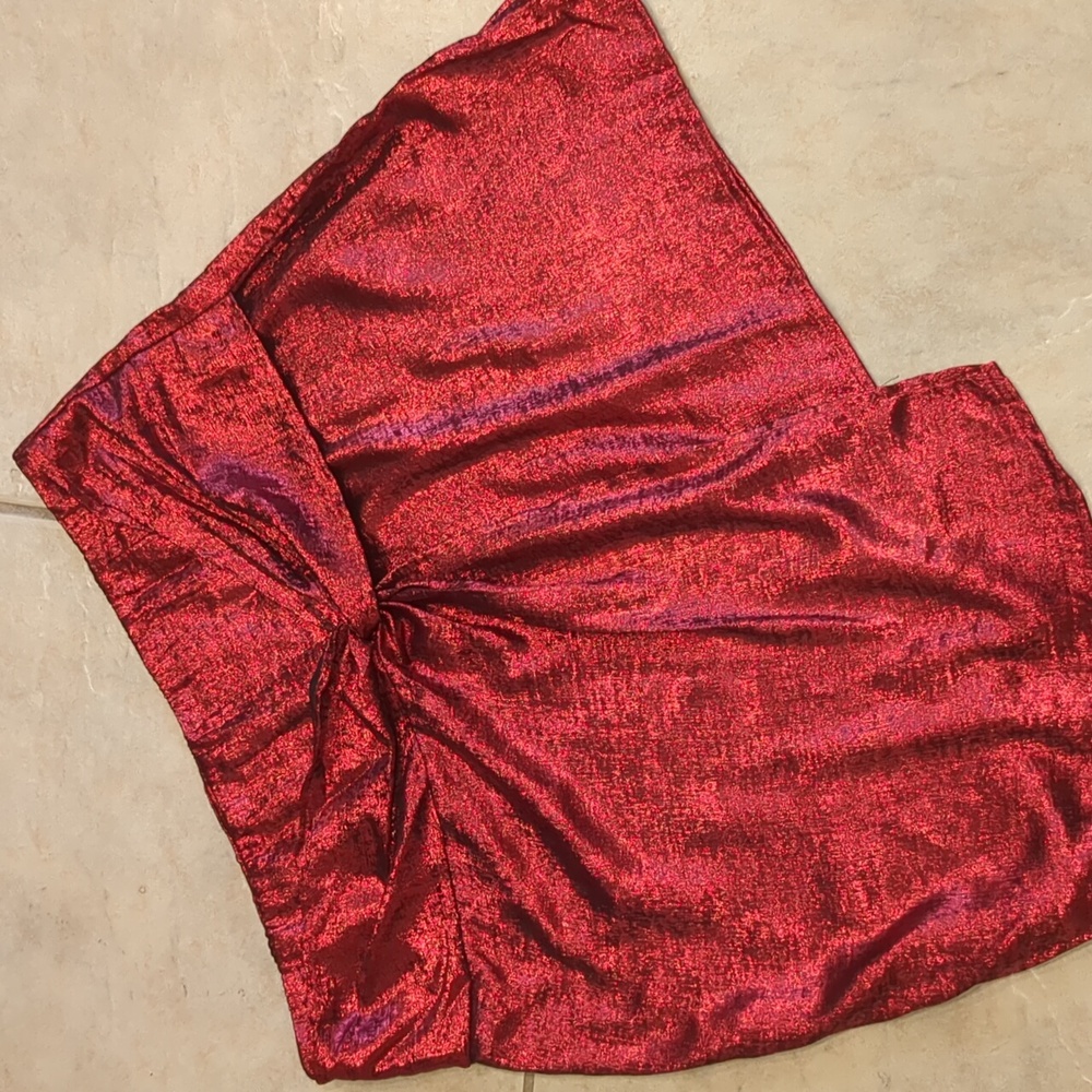 SHEIN Red Metallic Mini Skirt Size XL